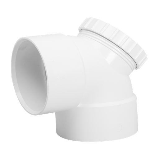 Elbow 90° with access cap PVC
